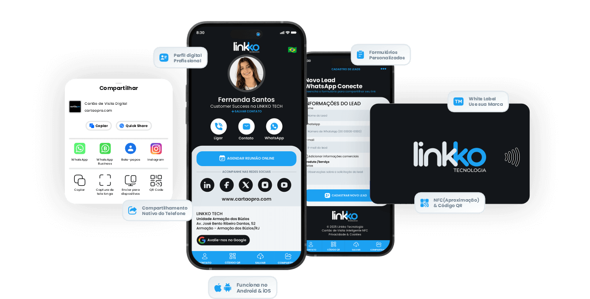 cartão de visita por aproximação