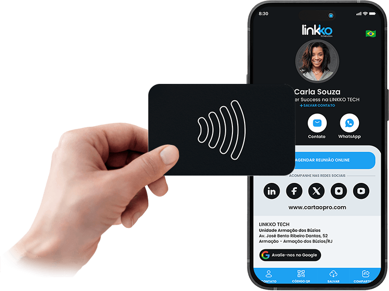 cartão de visita por aproximação