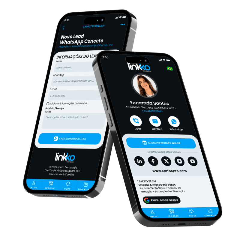 Cartões de visita por aproximação